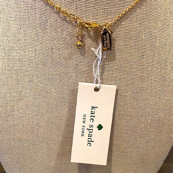 KATE SPADE Gold and Green Lime Slice CZ Out Of The Office Necklace - Picture 6 of 8